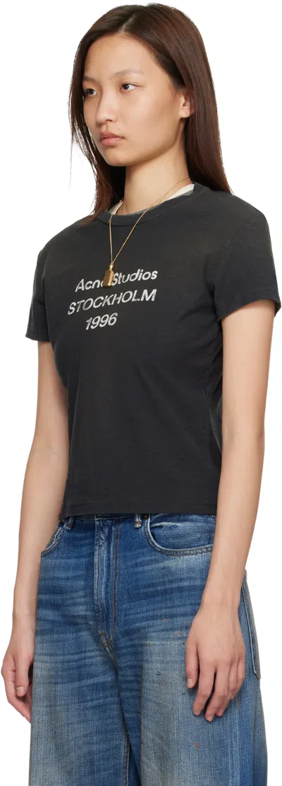 Acne Studios Black Logo T-shirt In Black