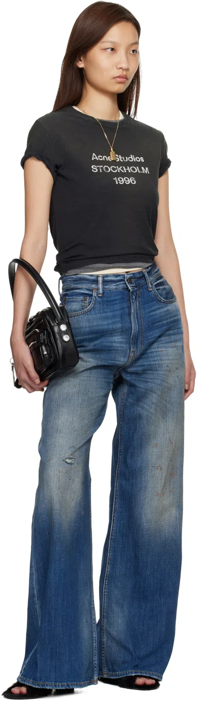 Acne Studios Black Logo T-shirt In Black