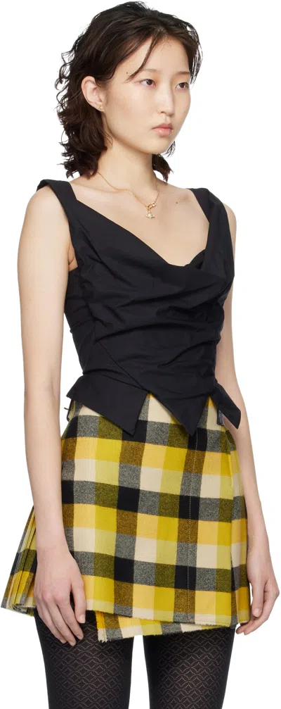Vivienne Westwood Sleeveless Draped Top Asymmetric Hem Design In Black