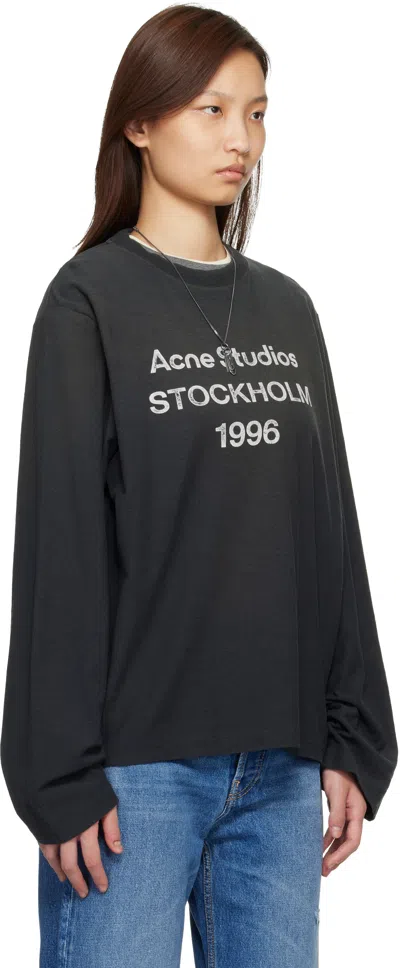 Acne Studios Black Relaxed Fit Logo T-shirt In Black
