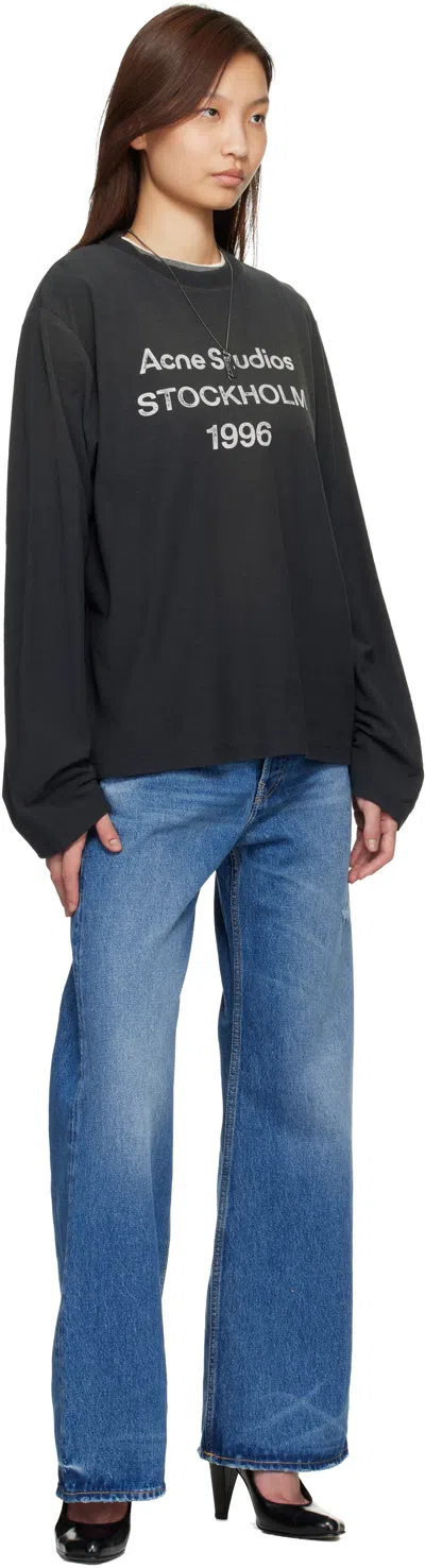 Acne Studios Black Relaxed Fit Logo T-shirt In Black