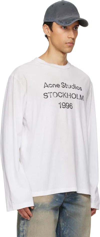 Acne Studios Off-white Logo T-shirt In White