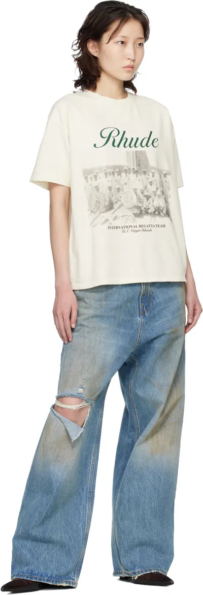 Rhude Off-white Virgin Islands Script T-shirt In White