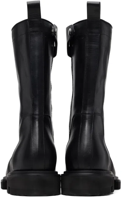 Rick Owens Creeper Gabe Leather Boots In Black