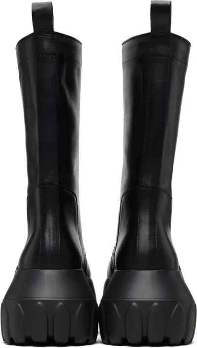 Rick Owens Black Hollywood Flared Mega Tractor Boots In Black