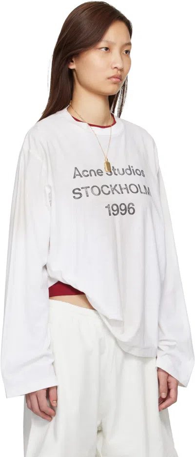 Acne Studios White Relaxed Fit Logo T-shirt In White
