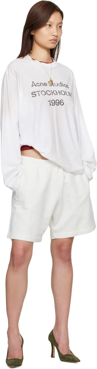Acne Studios White Relaxed Fit Logo T-shirt In White