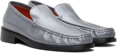 Acne Studios Leather Loafers In Gray