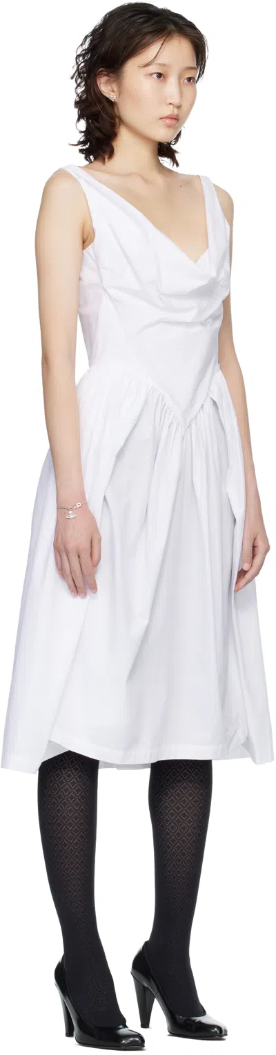 Vivienne Westwood Sunday Draped Cotton And Silk Midi Dress In White