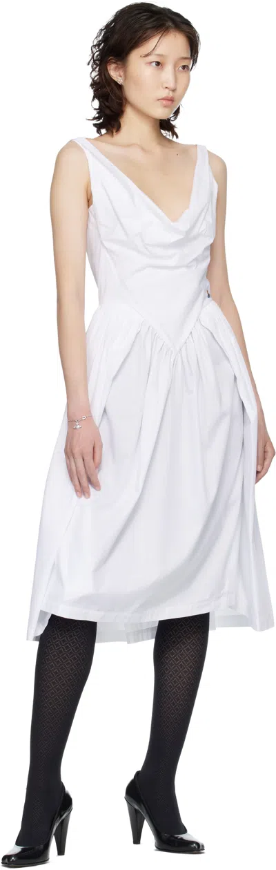 Vivienne Westwood Sunday Draped Cotton And Silk Midi Dress In White