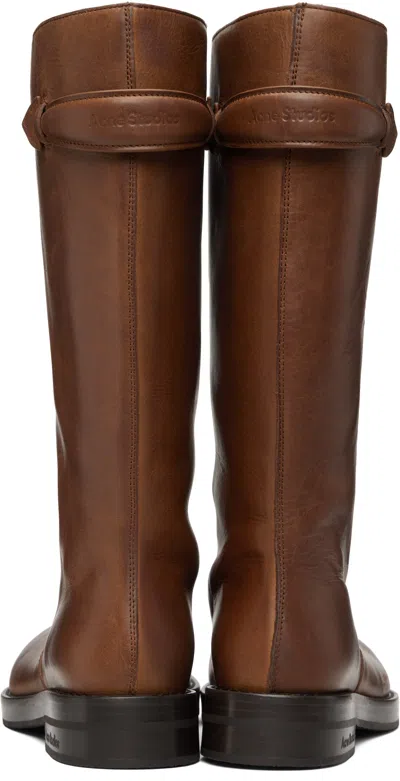 Acne Studios Brown Leather Boots In Brown