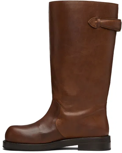 Acne Studios Brown Leather Boots In Brown