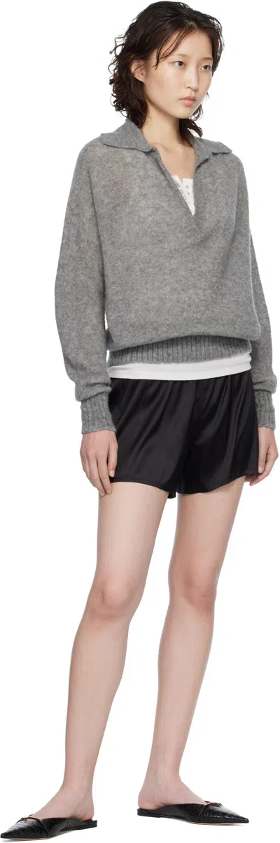 Tom Ford Black Shorts With Elastic Waist With Logo Lettering In Silk Stretch Woman In Black