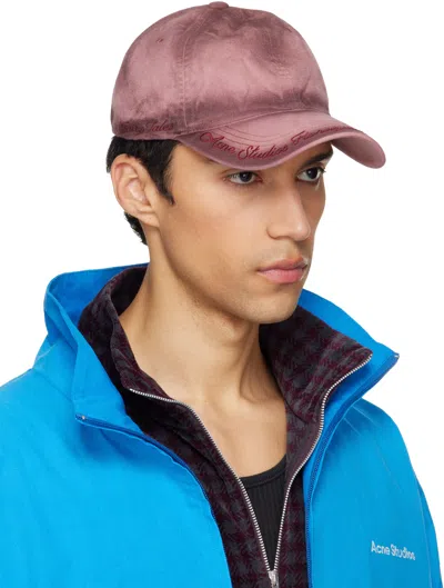 Acne Studios Pink Logo Cap In Pink