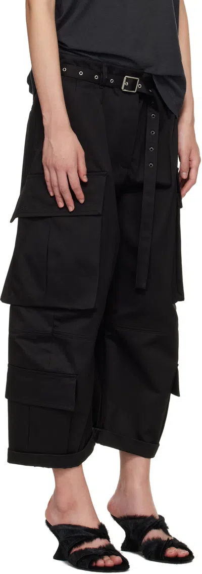 Acne Studios Belt-detail Cargo Trousers In Black