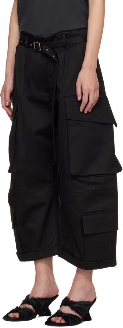 Acne Studios Belt-detail Cargo Trousers In Black