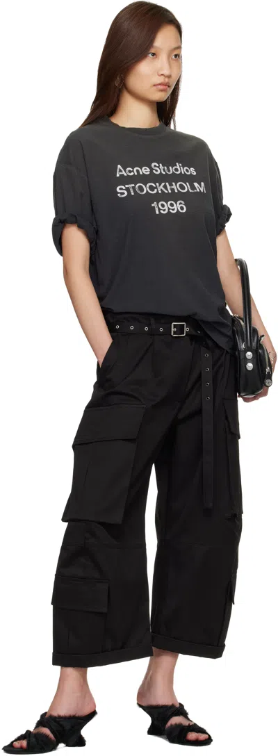 Acne Studios Belt-detail Cargo Trousers In Black