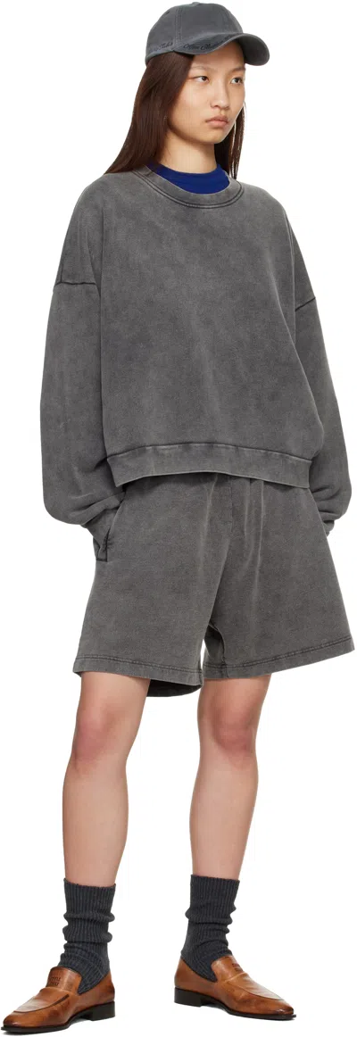 Acne Studios Gray Cotton Shorts In Gray