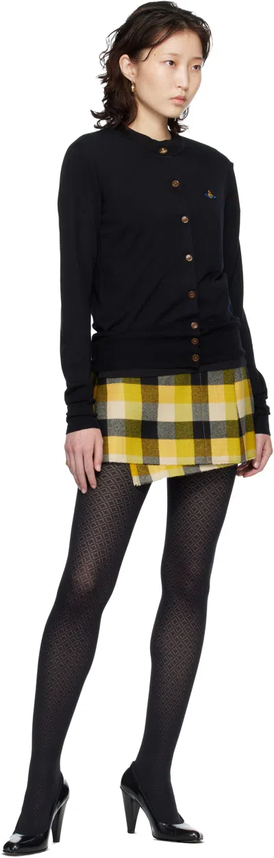 Vivienne Westwood Cropped Cardigan With Distinctive Buttons And Embroidered Emblem In Black