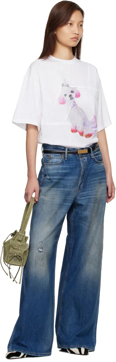 Acne Studios Printed Cotton-jersey T-shirt In White