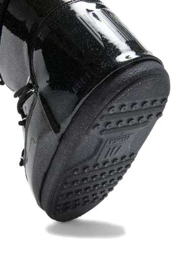 Moon Boot Icon Glitter Rubber Snow Boots In Black
