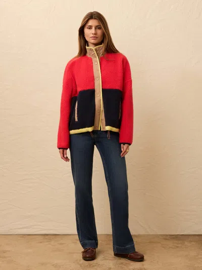 Faherty Fireside Fleece Jacket In Red