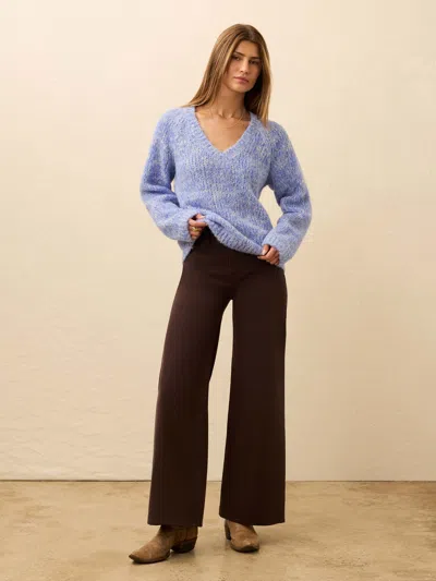 Faherty Apres Alpaca V Neck Pullover In Blue