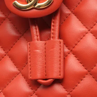 Pre-owned Chanel Orange Leather Backpack ()
