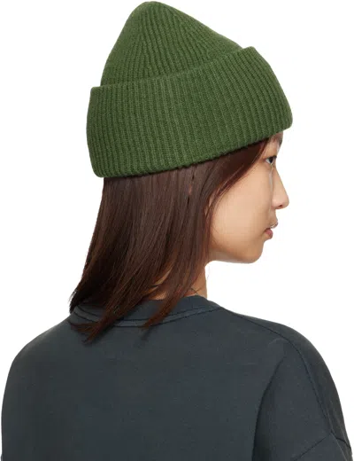 Acne Studios C40453-aaz Logo-embroidered Wool Beanie In Green