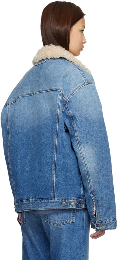 Acne Studios Blue Lined Denim Jacket In Blue