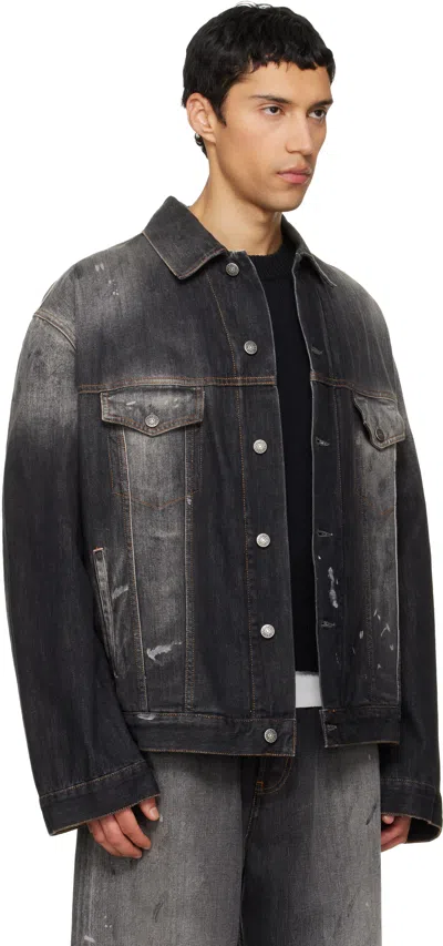 Acne Studios Buttoned Denim Jacket In Black