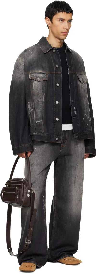 Acne Studios Buttoned Denim Jacket In Black