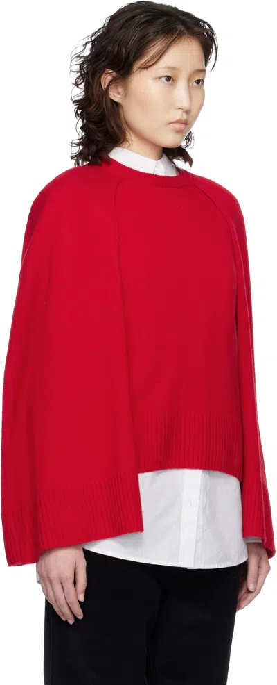 Totême Cashmere Crew Neck Knit Jumper Long Sleeves In Red