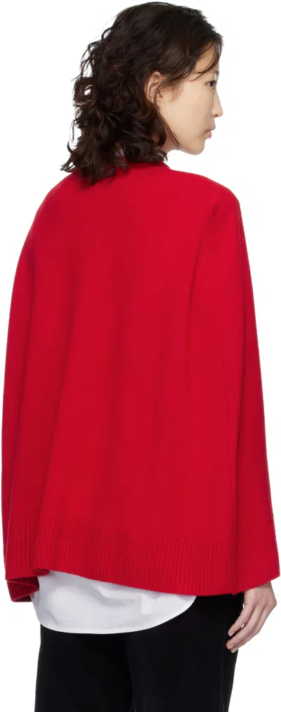 Totême Cashmere Crew Neck Knit Jumper Long Sleeves In Red