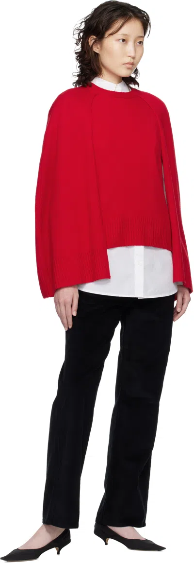 Totême Cashmere Crew Neck Knit Jumper Long Sleeves In Red