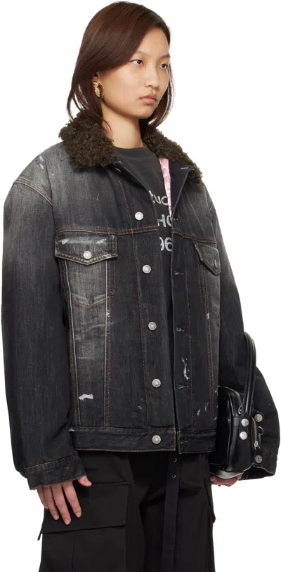 Acne Studios Black Lined Denim Jacket In Black