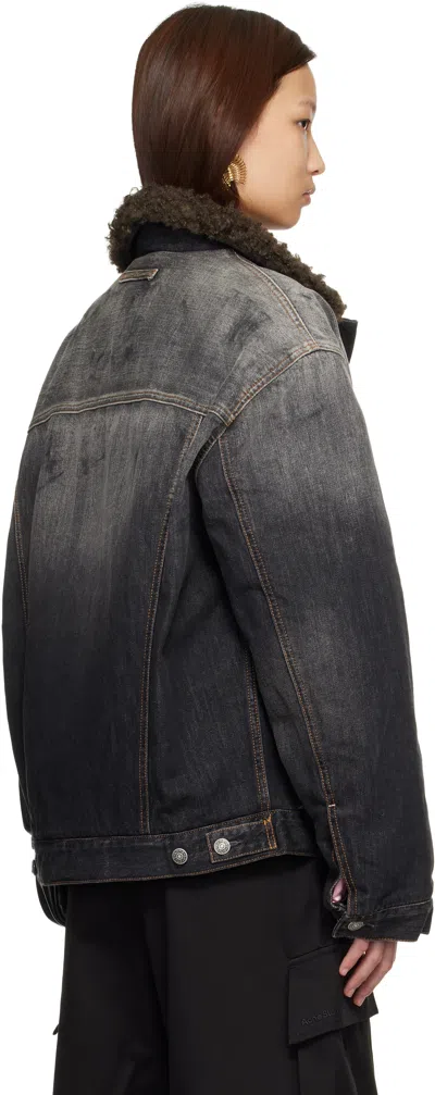 Acne Studios Black Lined Denim Jacket In Black