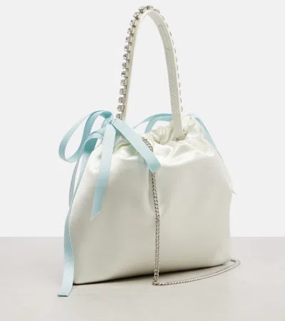 Jimmy Choo Drawstring Mini Shoulder Bag In White
