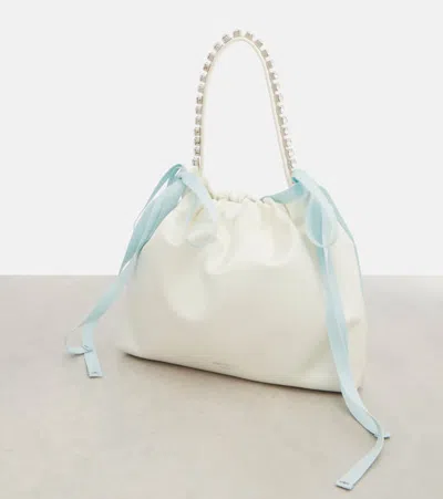 Jimmy Choo Drawstring Mini Shoulder Bag In White