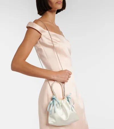 Jimmy Choo Drawstring Mini Shoulder Bag In White