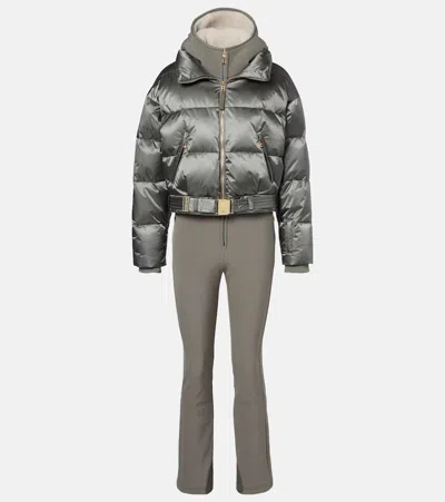 Bogner Down Ski Suit And Jacket Set In Gray