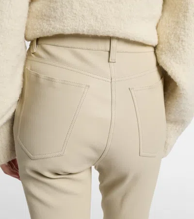 Joseph Leather Bootcut Pants In Gray