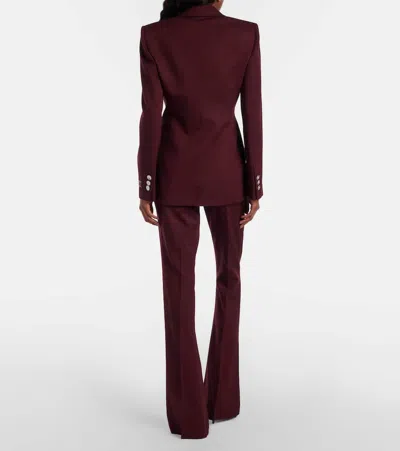 Versace Wool Flared Pants In Brown