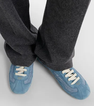 Prada Light Blue Suede And Re-nylon Montecarlo Re-edition 2005 Sneakers In Multi