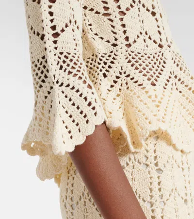 Zimmermann Awaken Scalloped Crocheted Cotton Top In Neutral