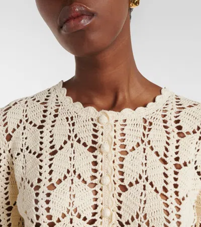 Zimmermann Awaken Scalloped Crocheted Cotton Top In Neutral