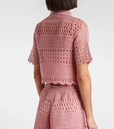 Zimmermann Wanderlust Sun Crocheted Cotton-blend Top In Brown