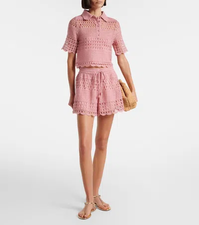 Zimmermann Wanderlust Sun Crocheted Cotton-blend Top In Brown