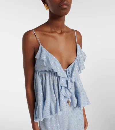 Zimmermann Daylight Ruffled Top In Blue