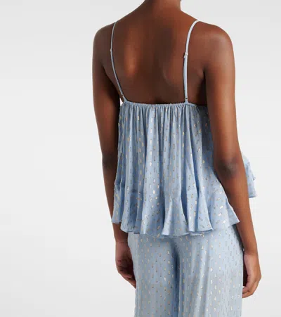 Zimmermann Daylight Ruffled Top In Blue